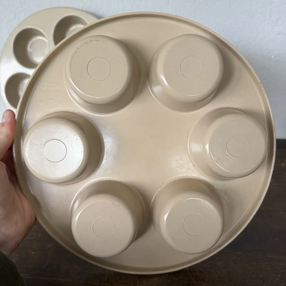 Vtg Anchor Hocking‎ MICROWARE Microwave Baking Ring Bundt Cake Muffin Pans 3 Pcs